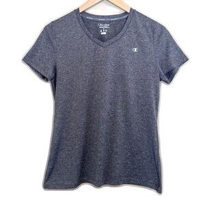 Champion Gear Vapor Dark Gray Stripe Athletic V-Neck T-Shirt Medium